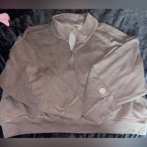 PINK Victoria's Secret Light Mauve Quarter-Zip Pullover